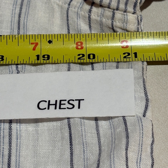 Garnet Hill Womens Long Sleeve Linen Button Up Shirt Sz M Breathable Coastal - Picture 9 of 12